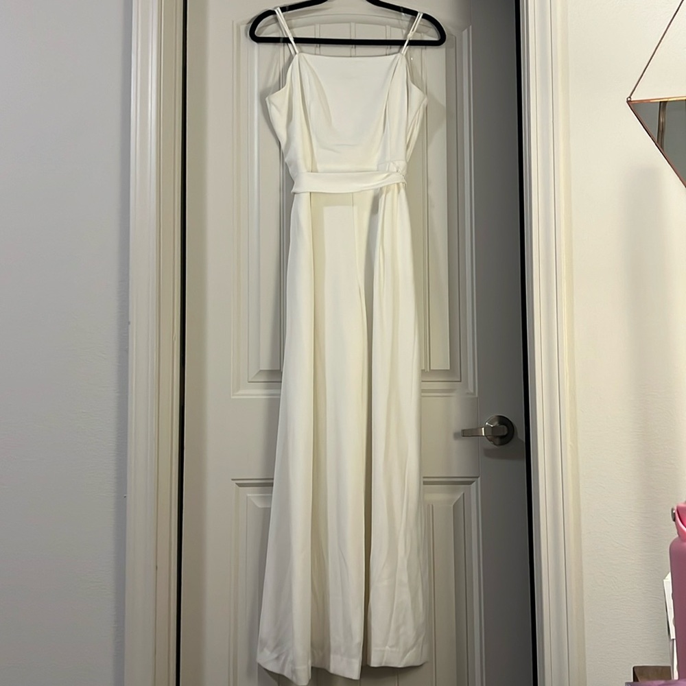 Nine West White Wide Leg Jumpsuit